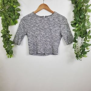 Forever 21 zip back grey crop top